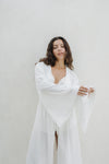 Diana Dobby Cotton Bridal Robe - Ivory