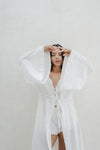 Diana Dobby Cotton Bridal Robe - Ivory