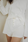 Clara Pointelle Shorts - Cream white
