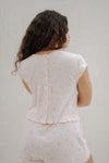 Clara Cap Sleeve Reversible Top - Pink Floral
