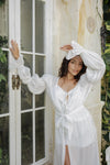 Iris Recycled Chiffon Robe - Iridescent Ivory