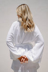 Kara Kimono Linen Robe - White