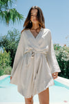 Kara Kimono Linen Robe - Oatmeal
