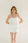 Isabella Bow tie Pyjama  Set - Ivory White