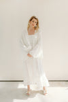 Isabella Frill Wrap Over Bridal Robe - Ivory White