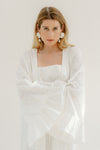 Isabella Frill Wrap Over Bridal Robe - Ivory White