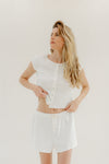 Clara Cap Sleeve Reversible Top -Cream White