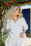 Remi Frill Pyjama Top - Ivory