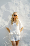 Remi Frill Pyjama Top - Ivory