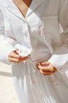 Luna Long Lounge Pyjamas - White Shell