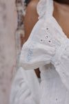 Olivia Embroidered Bridal robe - White