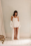 Olivia Embroidered Bridal robe - White