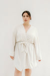 Kara Kimono Linen Robe - Oatmeal