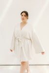 Kara Kimono Linen Robe - Oatmeal