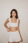 Zoe Embroidered Bridal Shorts - Ivory