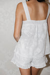 Olivia Bridal embroidered pyjama set - White