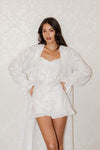Olivia Embroidered Bridal robe - White