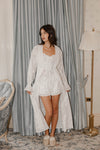 Olivia Embroidered Bridal robe - White