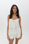 Olivia Bridal embroidered pyjama set - White