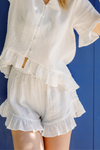 Remi Frill Pyjama Shorts - White