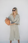 Camillo Bubble Wrap Midi Robe - Sage Green